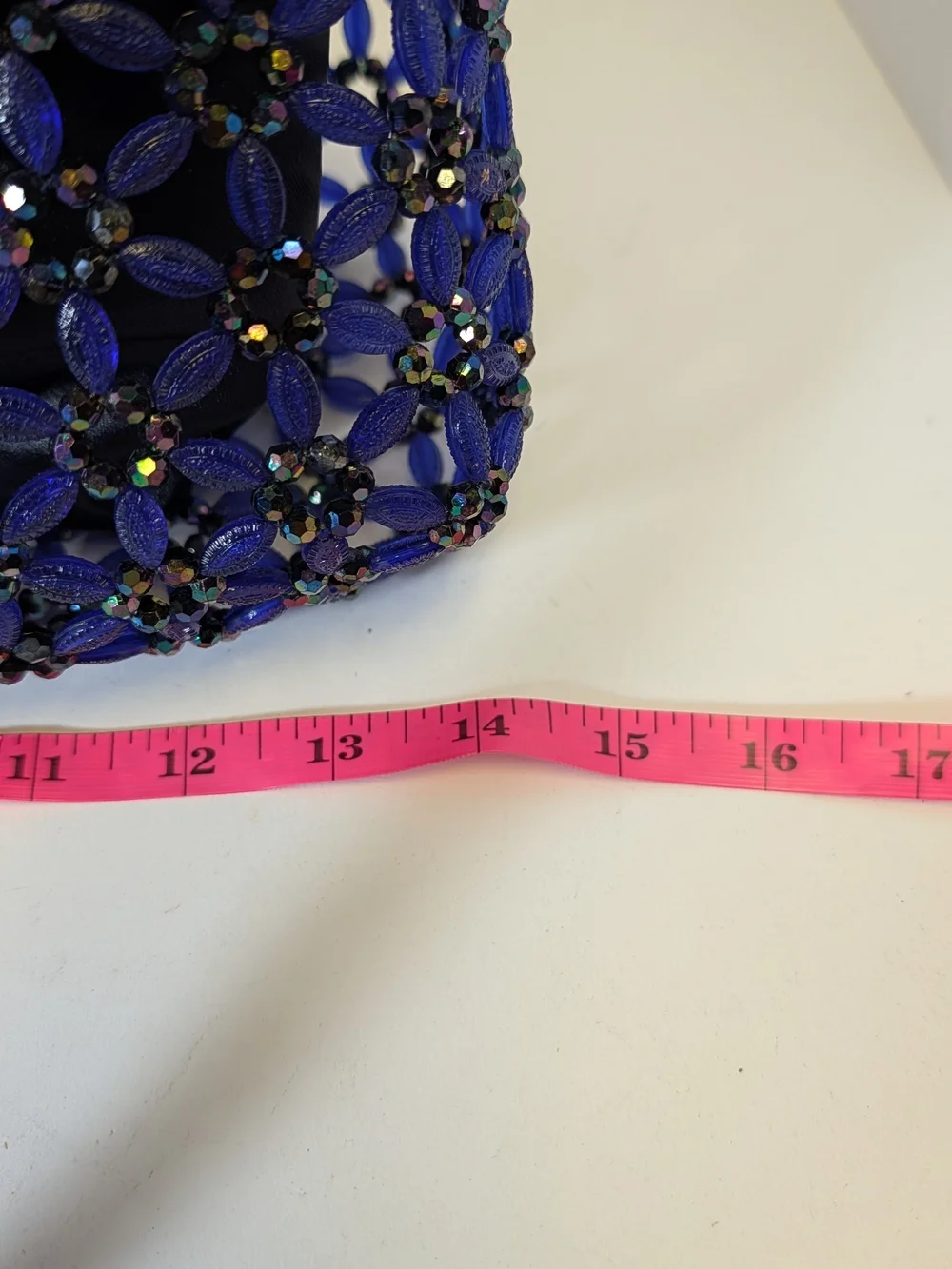 Handcrafted Beaded Navy Shoulder Bag